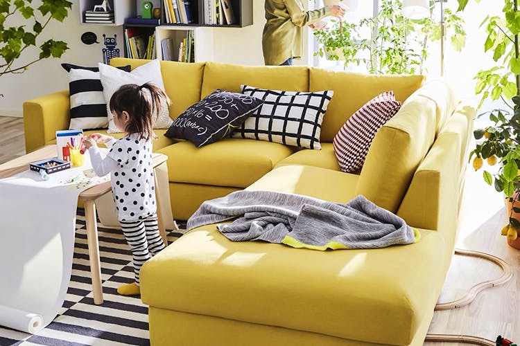Furniture,Yellow,Room,Couch,Living room,Interior design,Home,studio couch,Sofa bed,Bedding