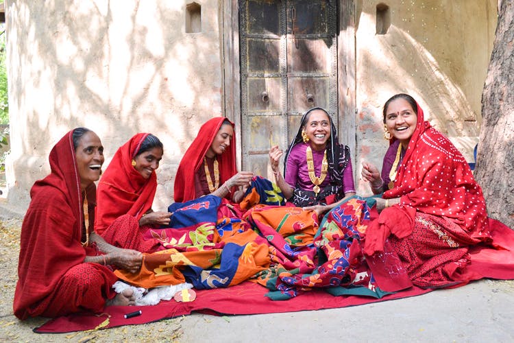 People,Sari,Sitting,Textile,Tradition,Event,Temple,Smile,Magenta