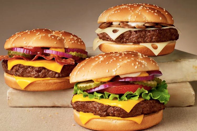 Food,Hamburger,Junk food,Fast food,Burger king premium burgers,Cheeseburger,Dish,Veggie burger,Cuisine,Buffalo burger