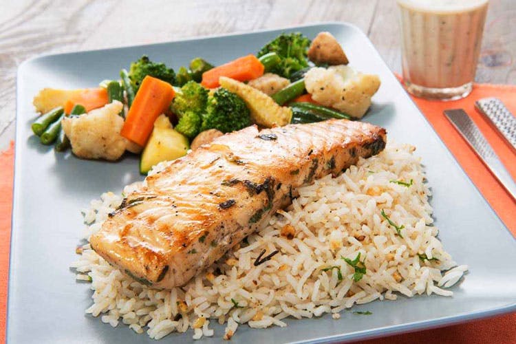 Dish,Cuisine,Food,Ingredient,White rice,Produce,Staple food,Recipe,Salmon,Rice