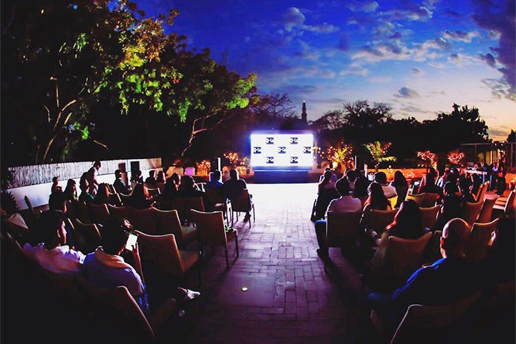 Crowd,Sky,Stage,Event,Lighting,Night,Audience,Performance,Tree,Atmosphere