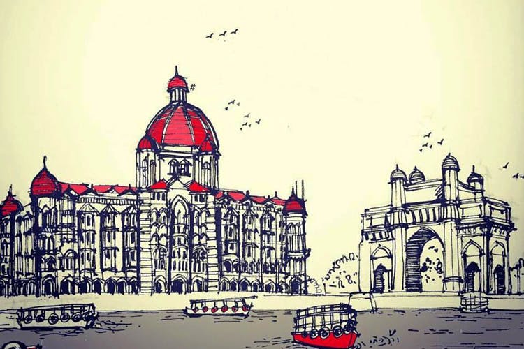 Mumbai city icon. Gateway of India. Indian architecture. Indian famous  travel plalce. 5677991 Vector Art at Vecteezy