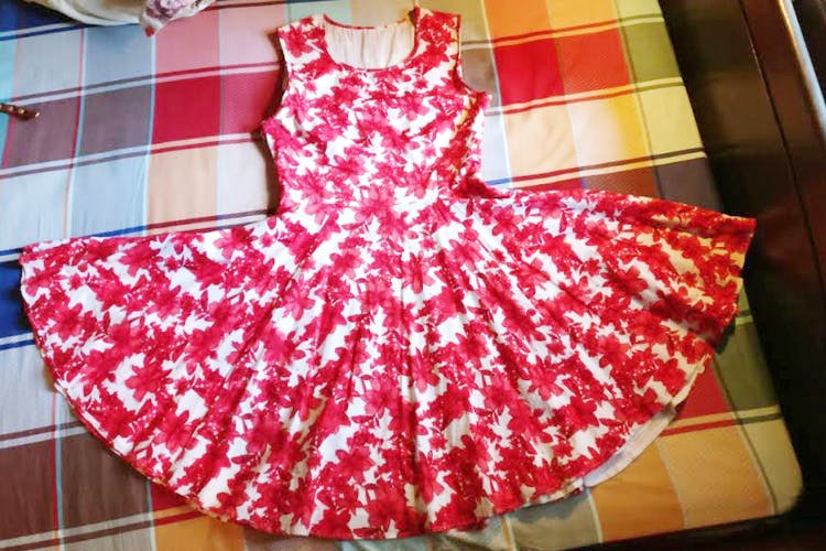 Clothing,Pink,Red,Dress,Day dress,Pattern,Pattern,Textile,Design,Baby & toddler clothing