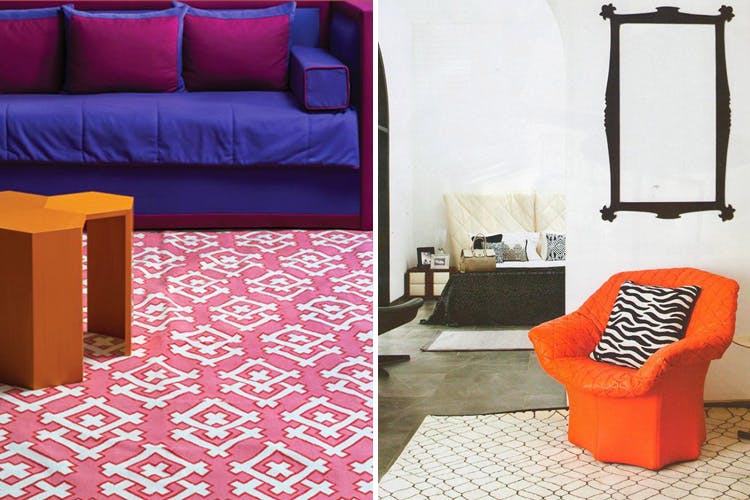 Furniture,Orange,Room,Pink,Floor,Table,Living room,Interior design,Chair,Flooring