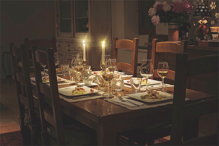 Table,Room,Night,Furniture,Restaurant,Meal,Darkness,Dinner,Food,Interior design